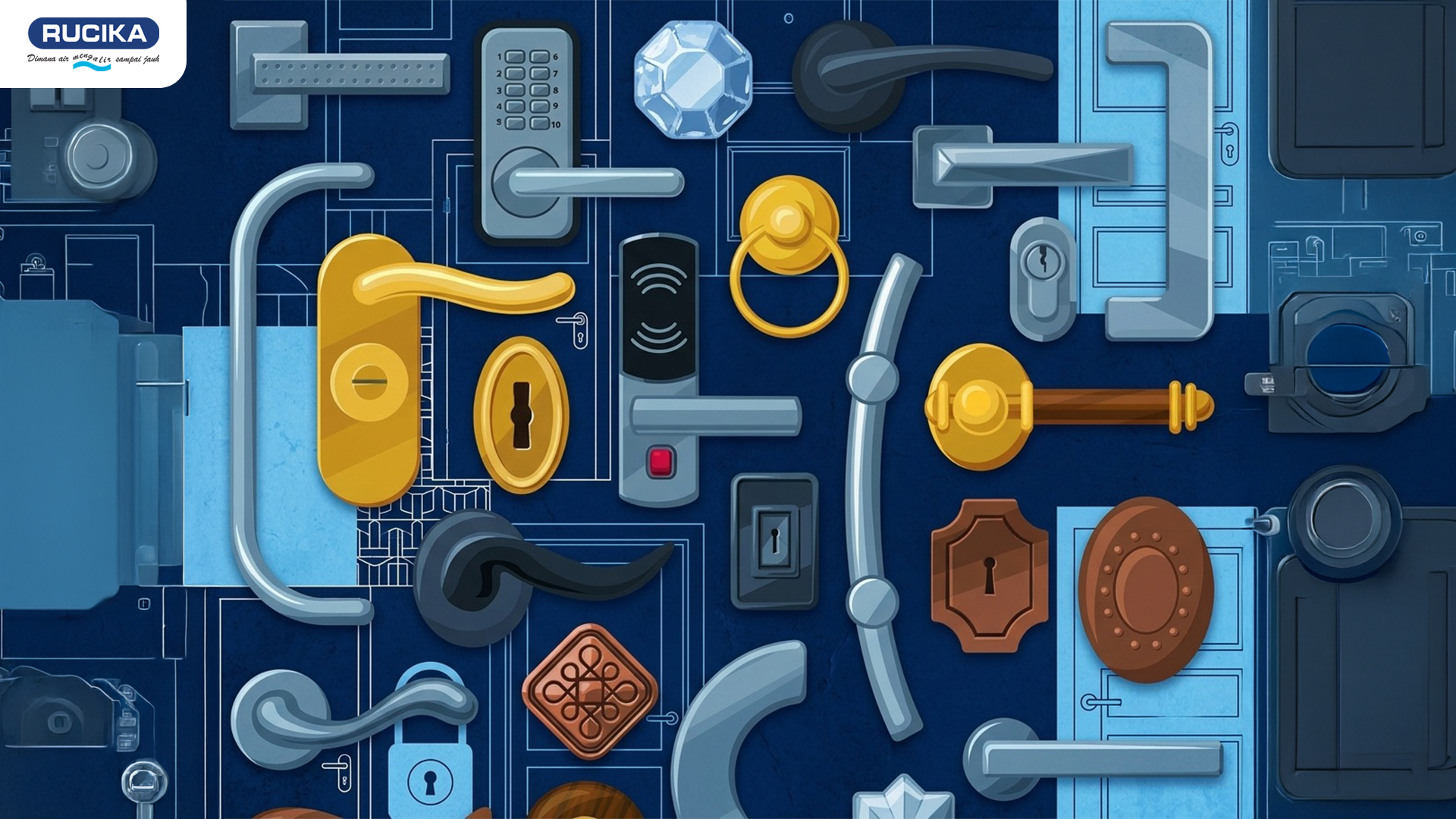 Jenis - Jenis handle pintu rumah, mulai dari pull hingga smart lock
