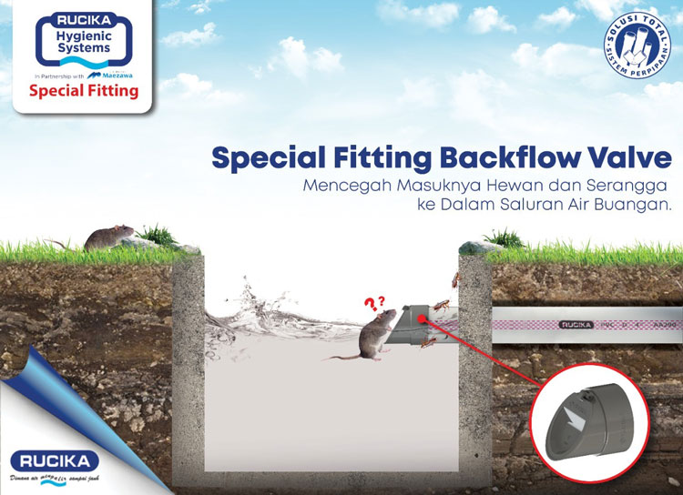 Special Fitting Backflow Valve Ciptakan Saluran Air Buangan Higienis