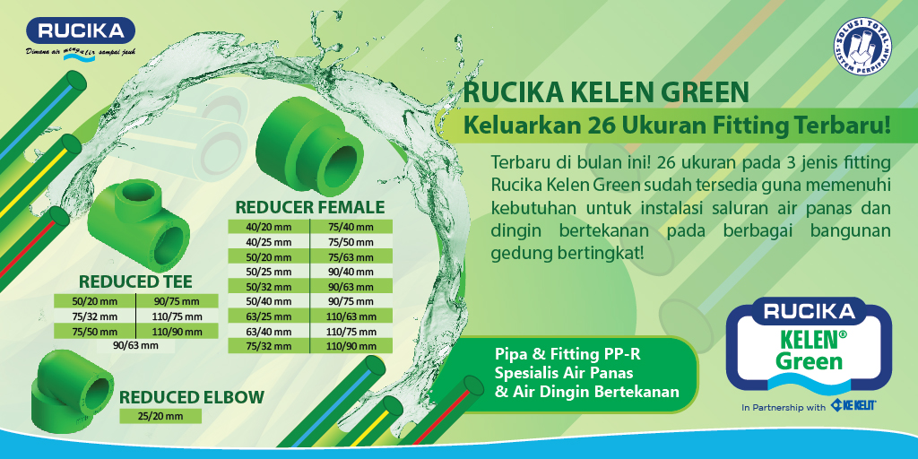 Rucika Kelen Green Keluarkan 26 Ukuran Fitting Terbaru RUCIKA
