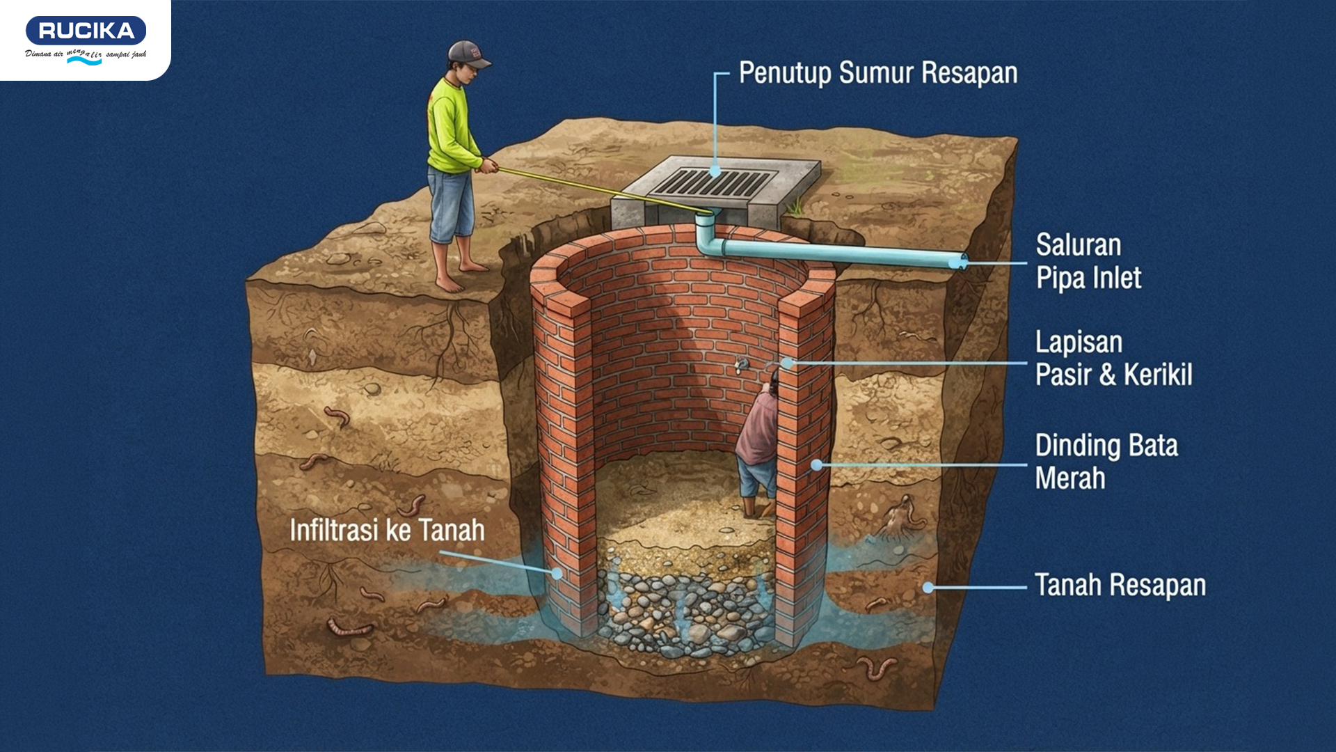 Contoh sumur resapan dari batu bata